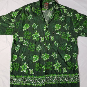 Pineapple Connection Rayon Hawaiian button Shirt L